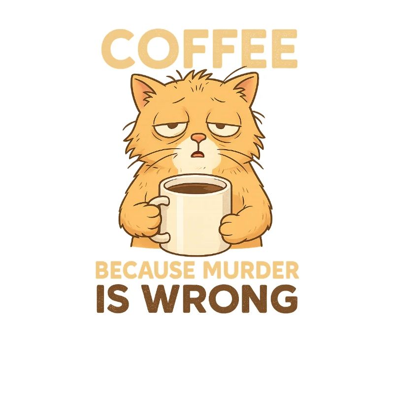 Müde Kaffe Katze - Coffee because murder is wrong