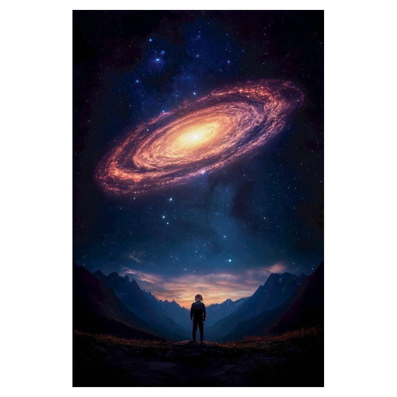 Sternengucker unter einer kosmischen Spirale