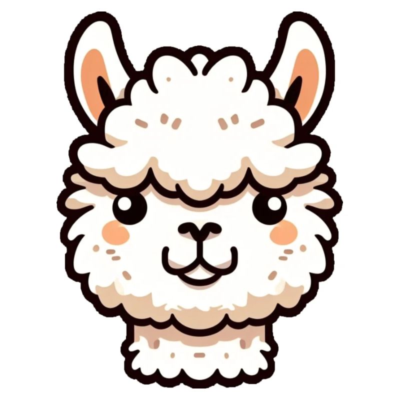 Alpaca Llama Head Comic Cartoon