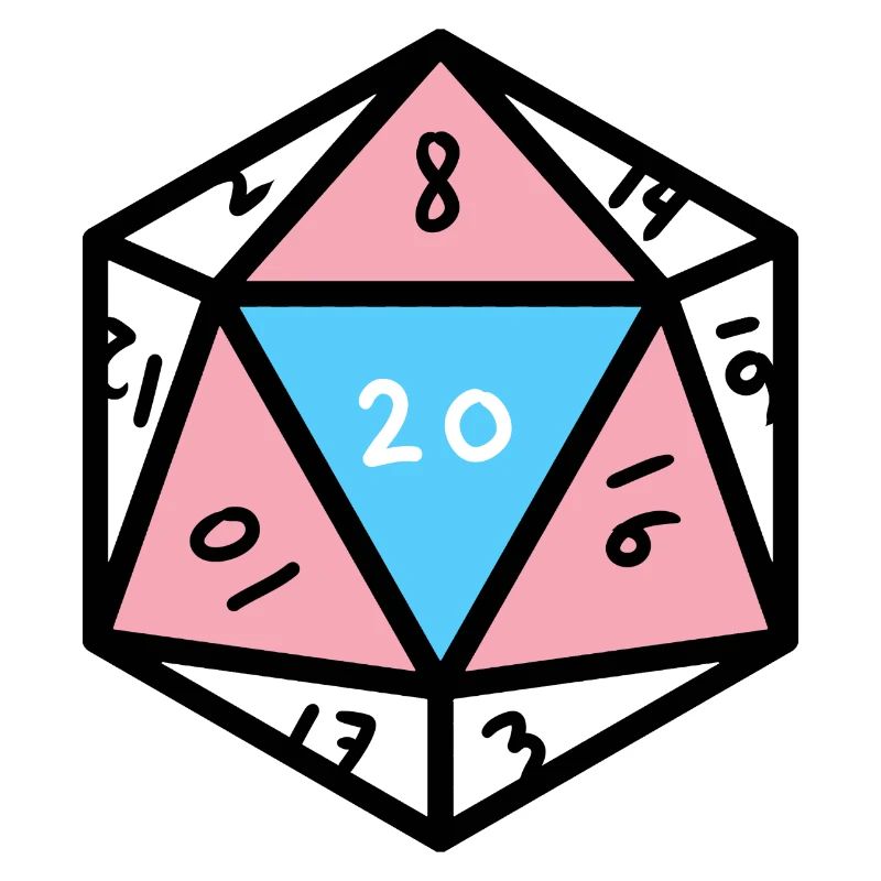 Transgender D20 Cube Trans Pride