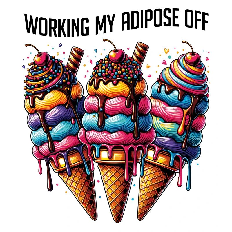Three large ice cream cones with funny saying