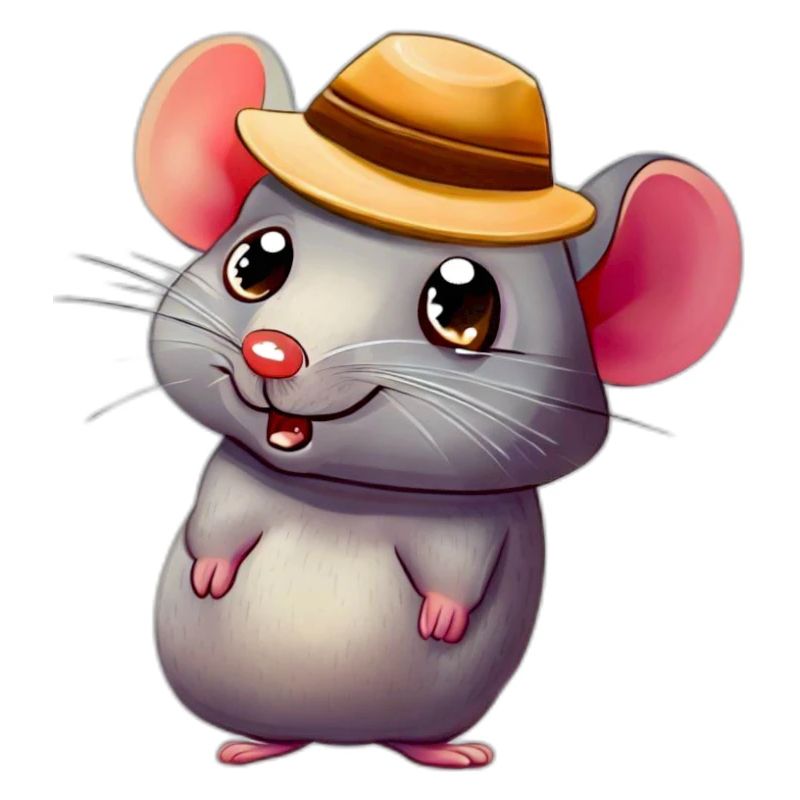 Cute mouse with hat