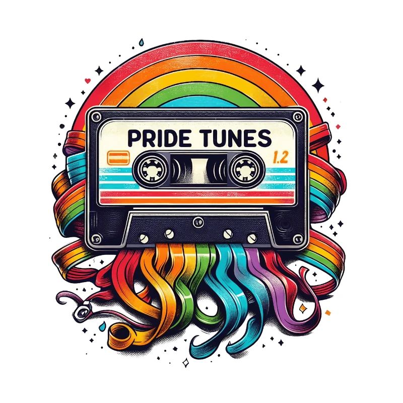 Conception de cassette arc-en-ciel Pride Tunes