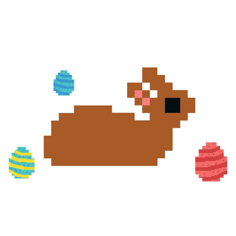 Easter Is Coming Pixel Bunny Retro Look