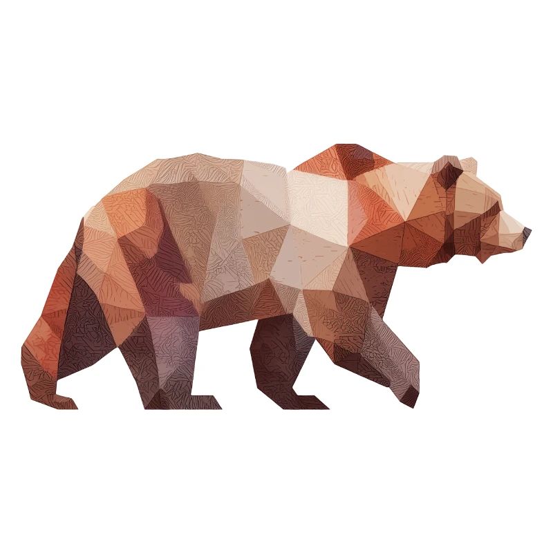 Ours brun | Conception de logo d’art low poly
