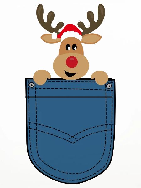Weihnachten Elch in Brusttasche