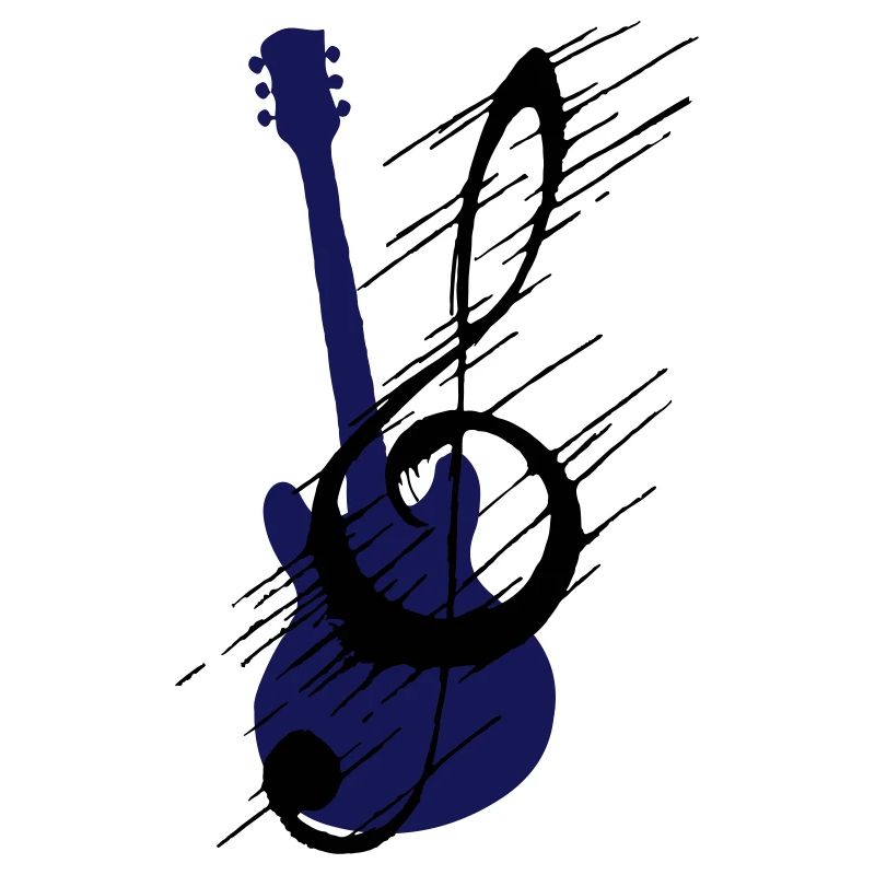 Distorted note key and guitar