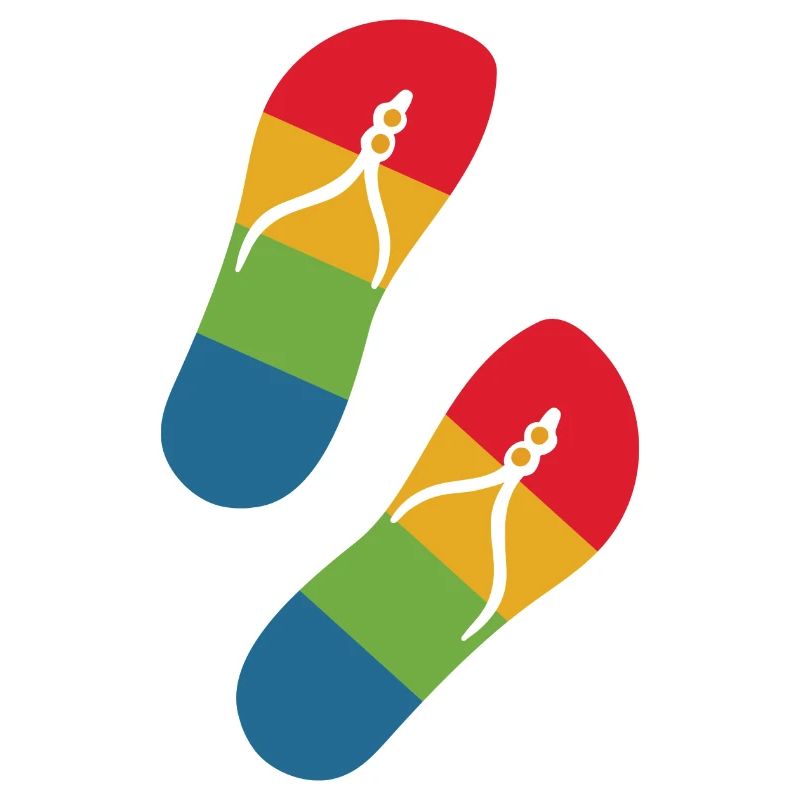 rainbow slippers
