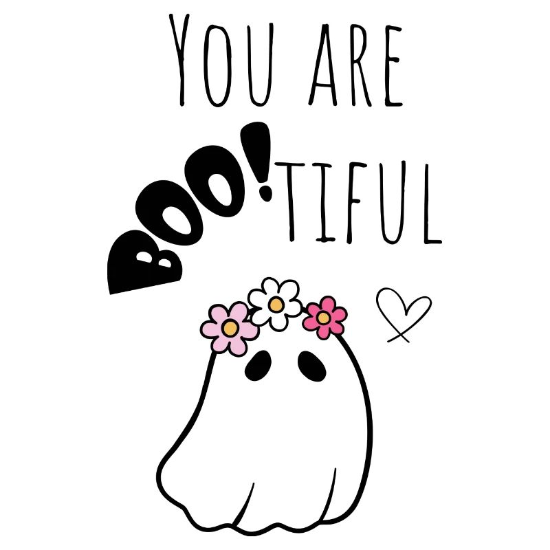 Halloween Ghost "You Are Bootiful" Comic Black