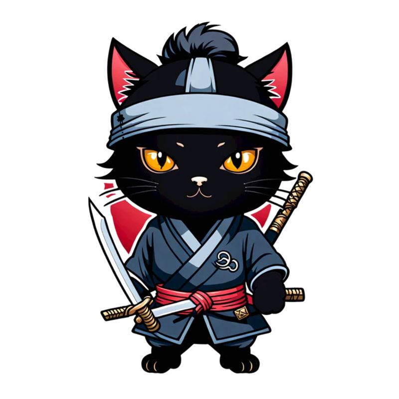 chat ninja - chaton samourai