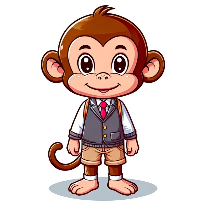 Singe écolier mignon
