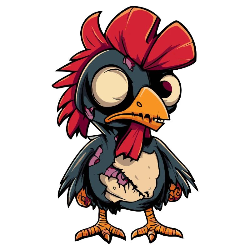 Rooster Halloween Comic Funny