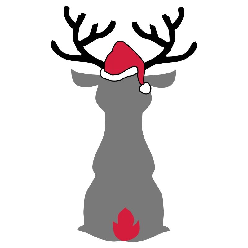 Moose with Christmas hat