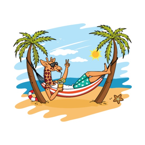 Funny giraffe on the beach summer holiday gift' Coasters | Spreadshirt