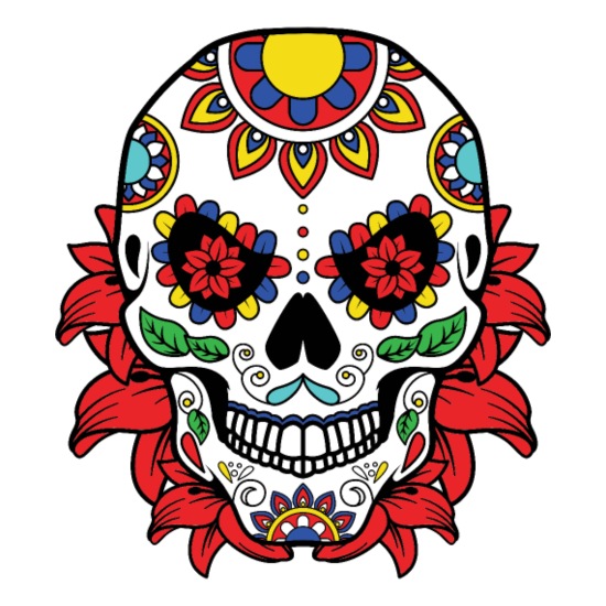 sugar skull flowers skull Calavera' Coasters | Spreadshirt