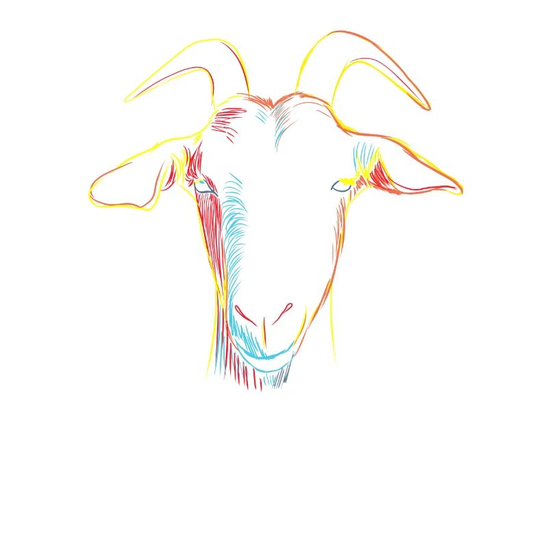 Bunter Ziegenkopf