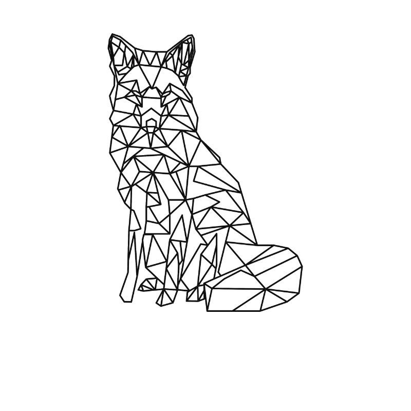 Geometric Wolf in Polygon Art Design