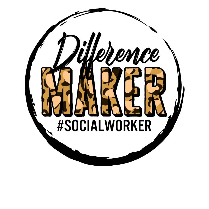 Social Worker Shirt, Difference Maker Leopard