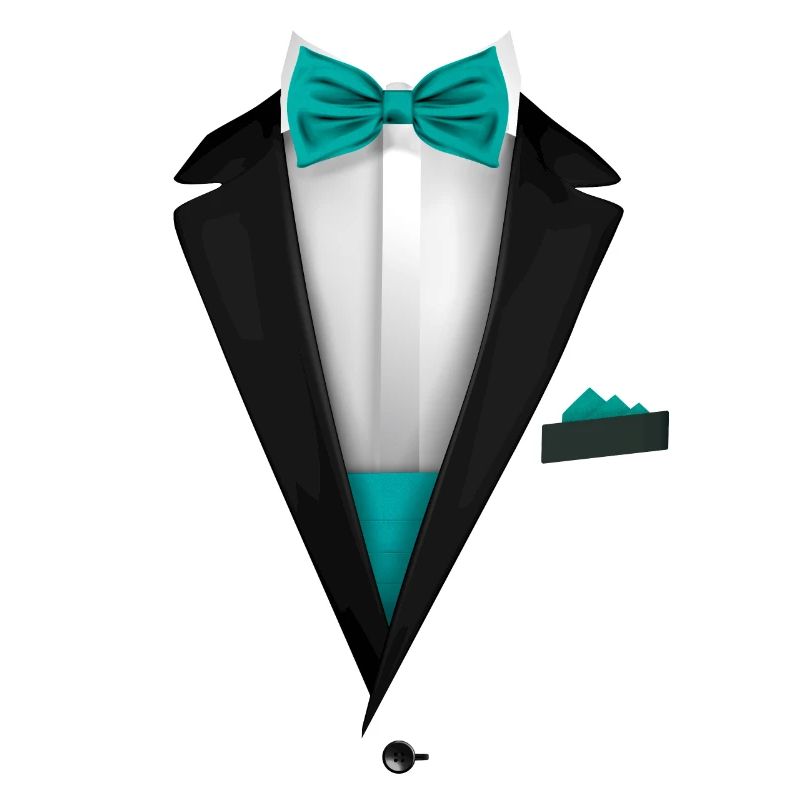 Conception de smoking avec noeud papillon Turquoise pour les mariages