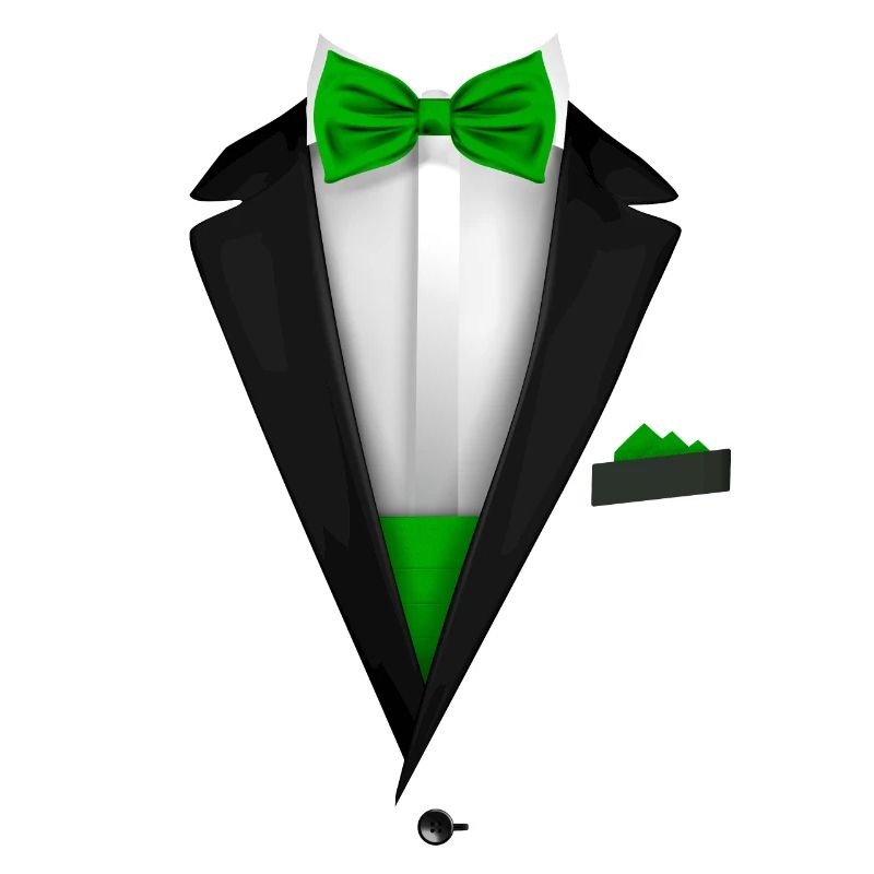 Conception de smoking avec noeud papillon vert pour les mariages et