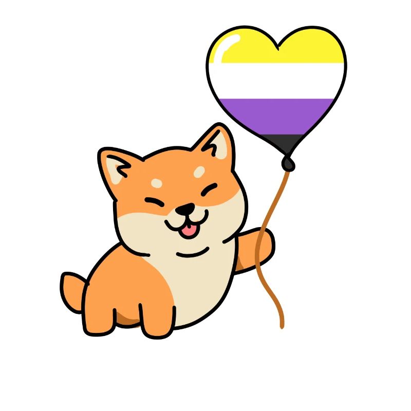 Shiba Inu Nonbinary Pride Ballon Nonbinary Pride