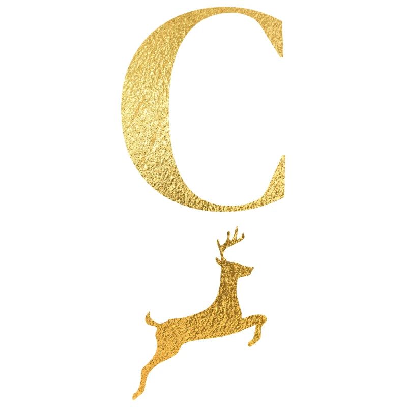 Buchstabe c goldener Hirsch - Geschenkidee