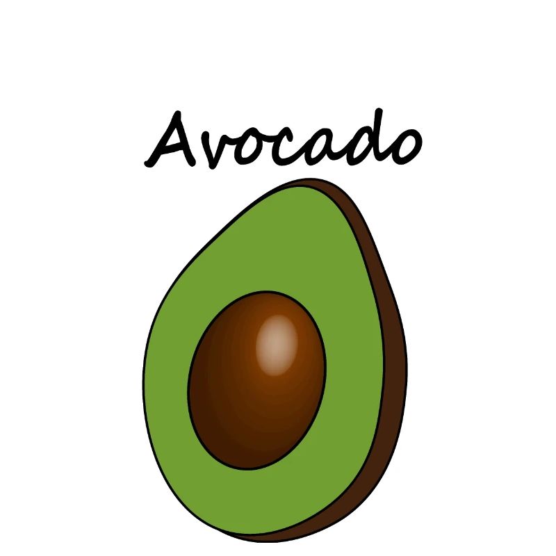 Avocado mit Überschrift