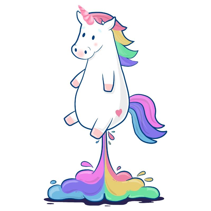 Pupsendes Regenbogen Einhorn