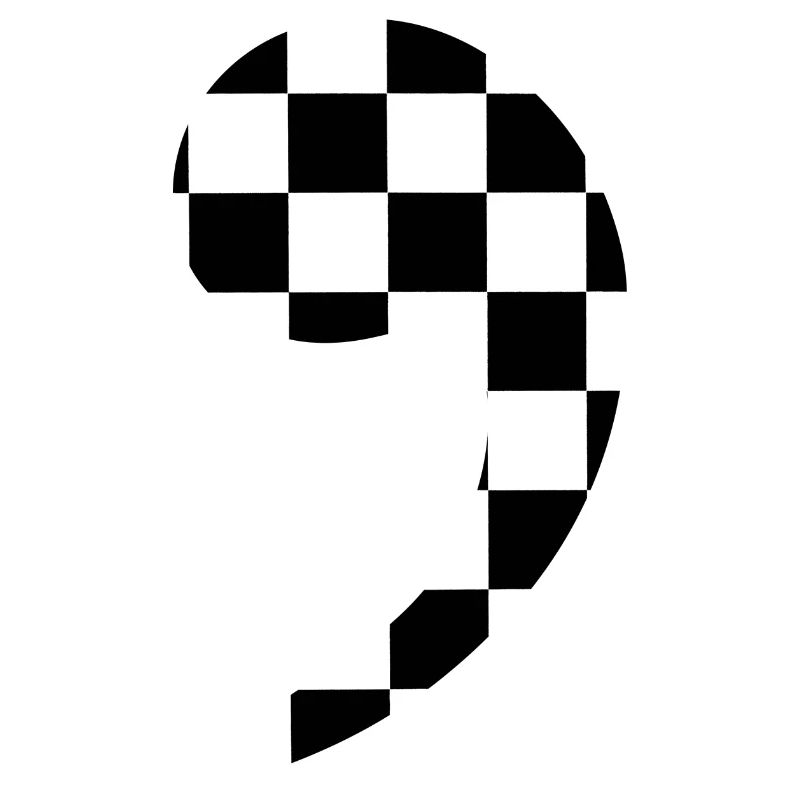trendy checkered comma gift idea punctuation