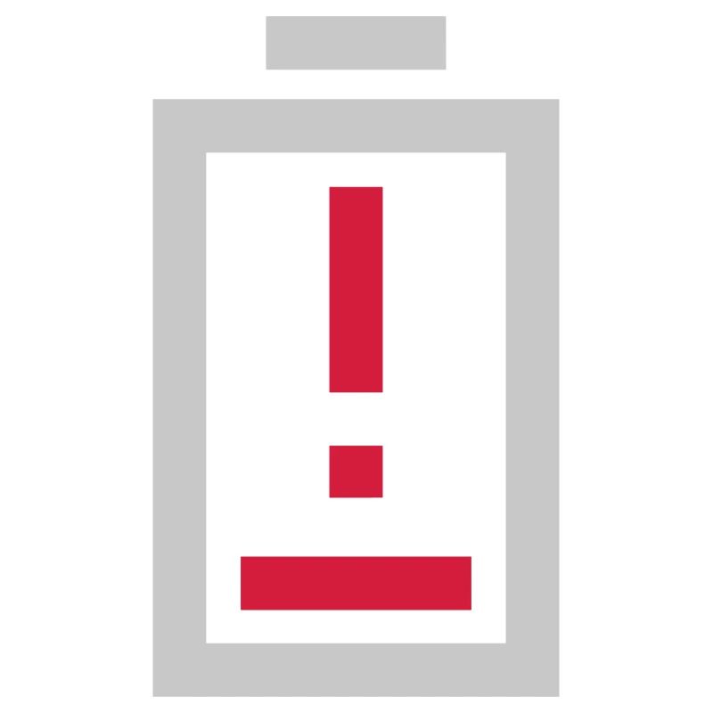 Ausrufezeichen Batterie kein Strom