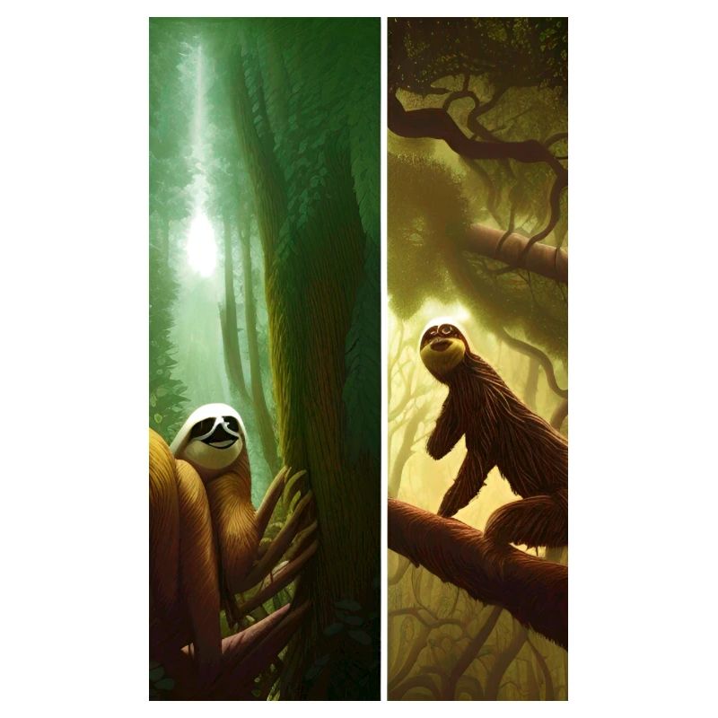 Cool Comic Drawing of a Sloth in the jungle
