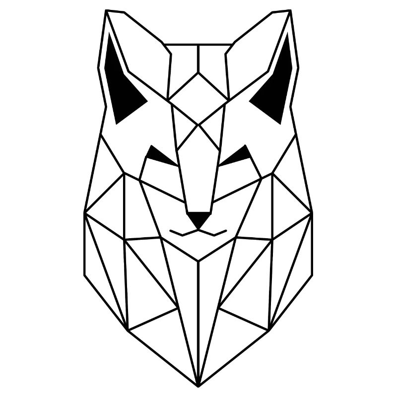 Polygonal Wolf version noire
