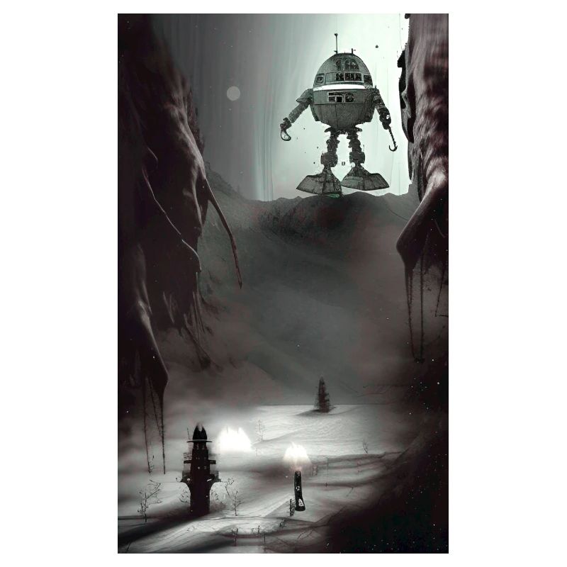 Vaisseau spatial robot Comic effrayant Alien sur un étrange