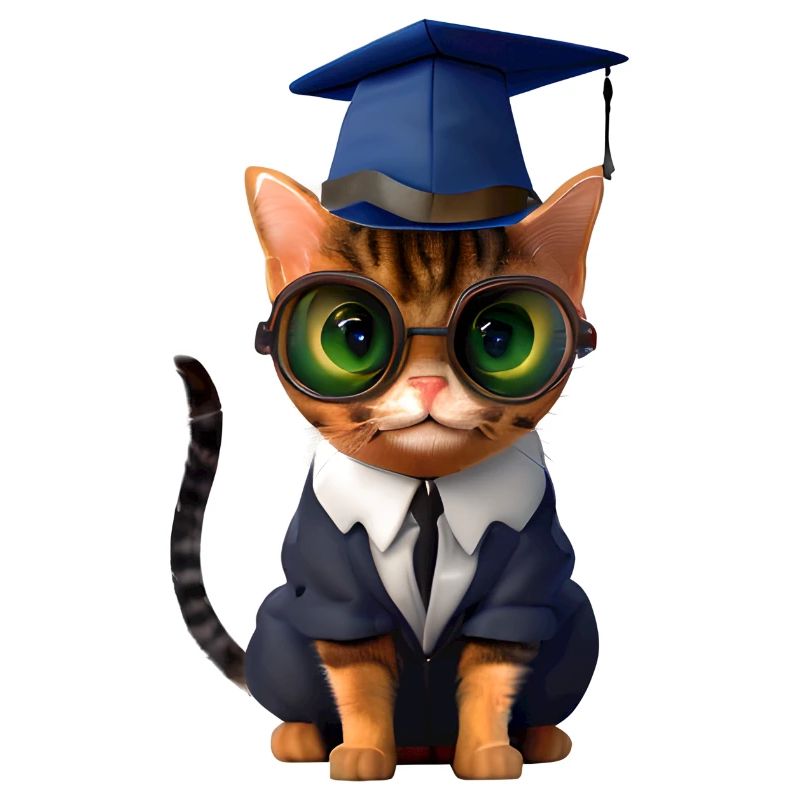 Bachelor Katze Studium Absolvent Schulabschluss