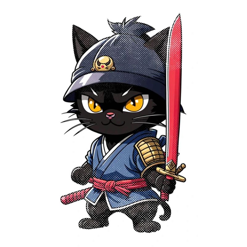 chat ninja - chaton samourai