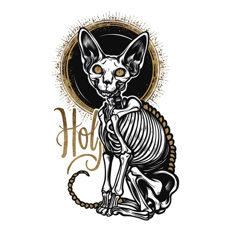 chat sphinx squelette tatouage