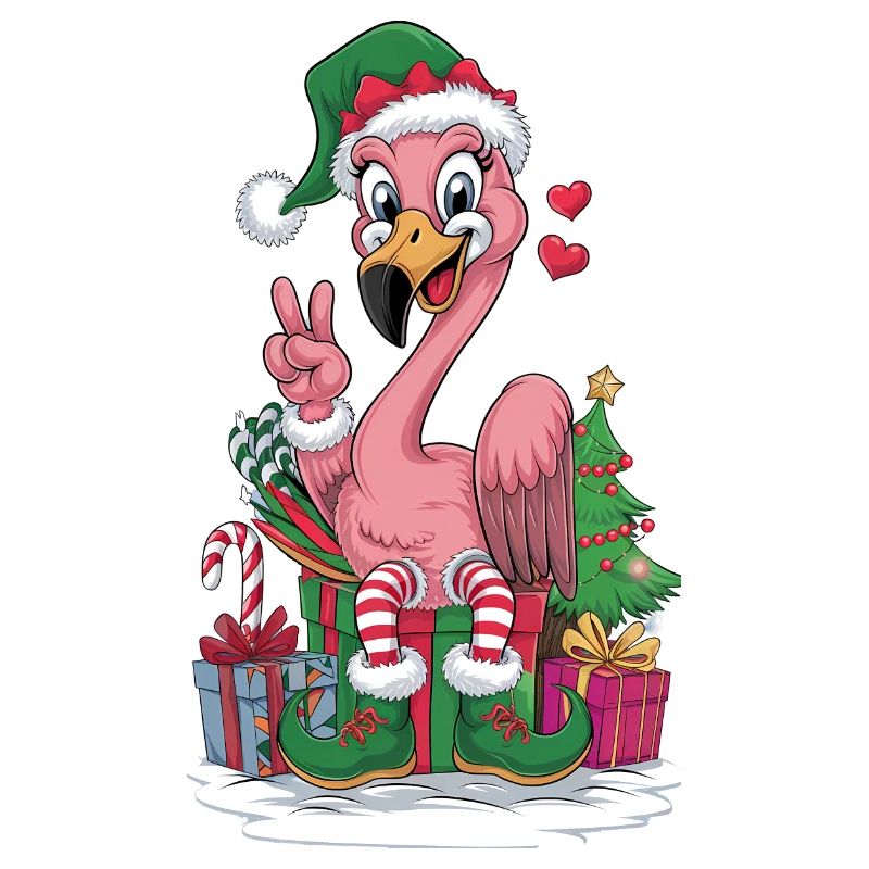 Flamingo Elfe Weihnachten Friedenshand