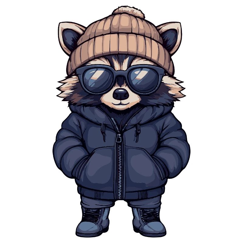 Waschbär Cool Comic