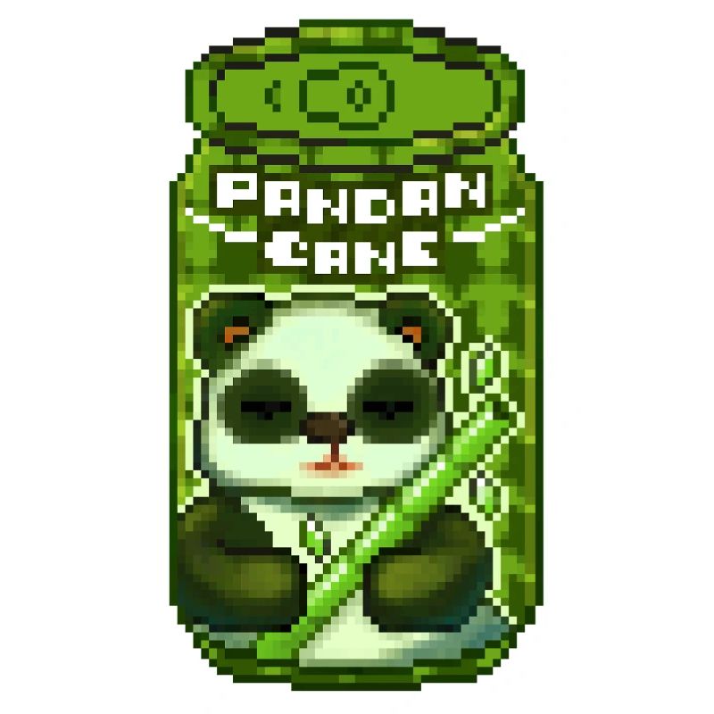 Pandan Cane – Relaxed Panda Pixel Art