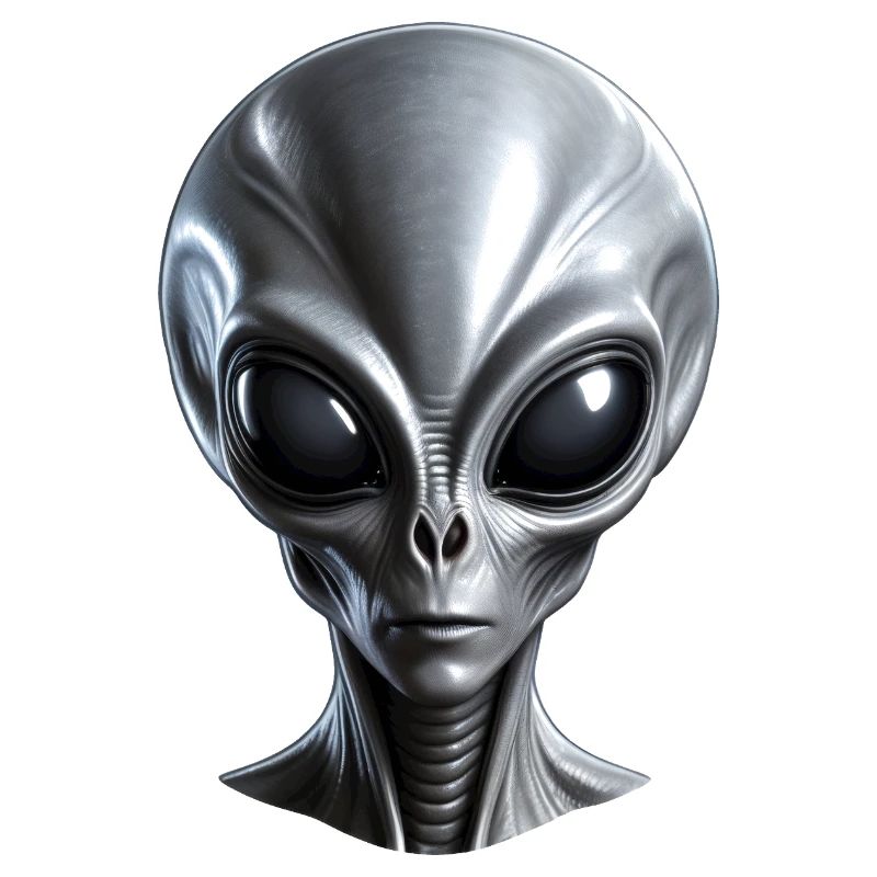 Echtes graues Alien mit großem Kopf
