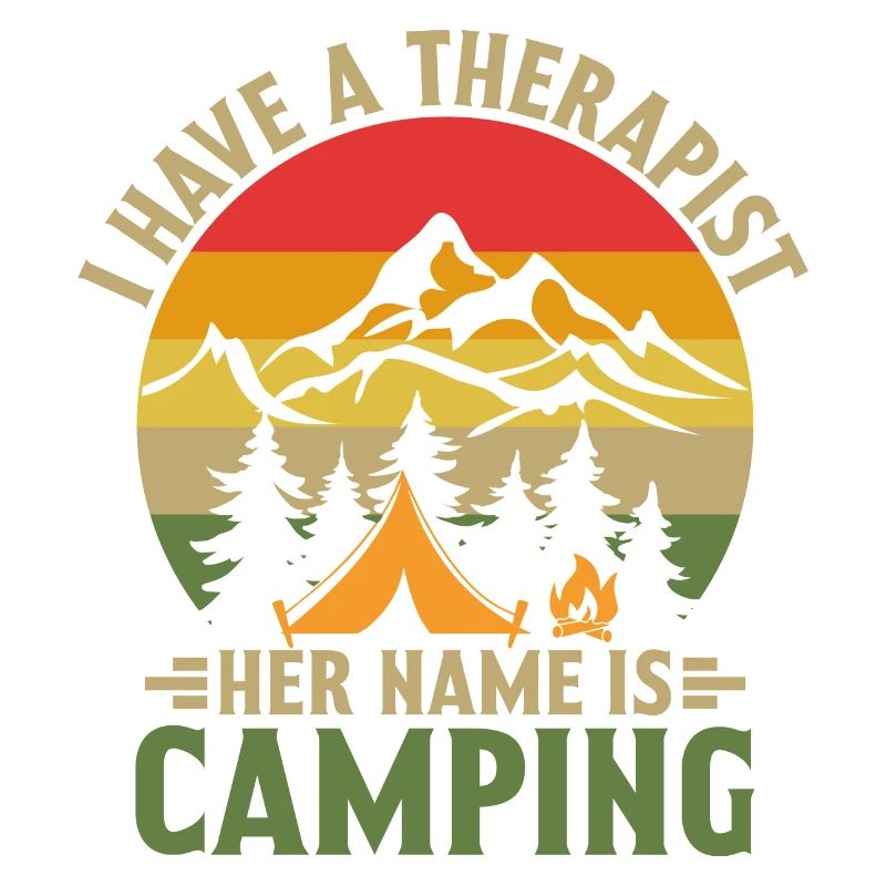 Devis vintage J’ai un thérapeute camping t