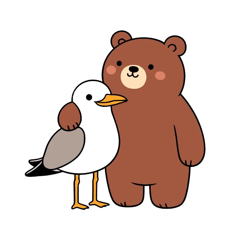 Moin Möwe Vogel Bär Freundschaft Liebe Umarmung