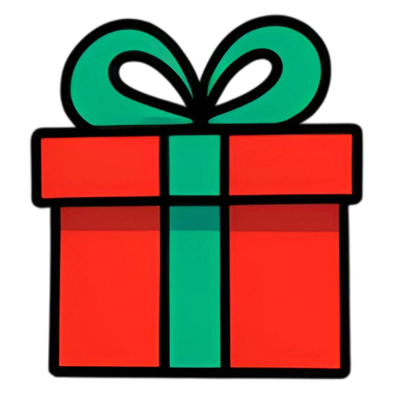 Neonrotes Geschenkbox mit Glanzband
