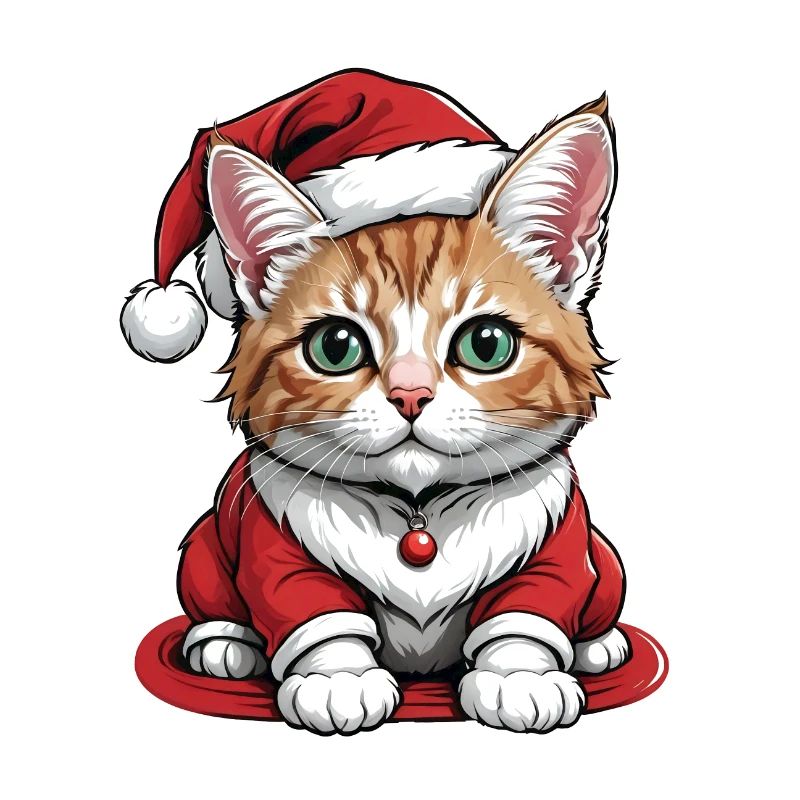 Chat de Noël Père Noël Chat Chat Chat Cadeau