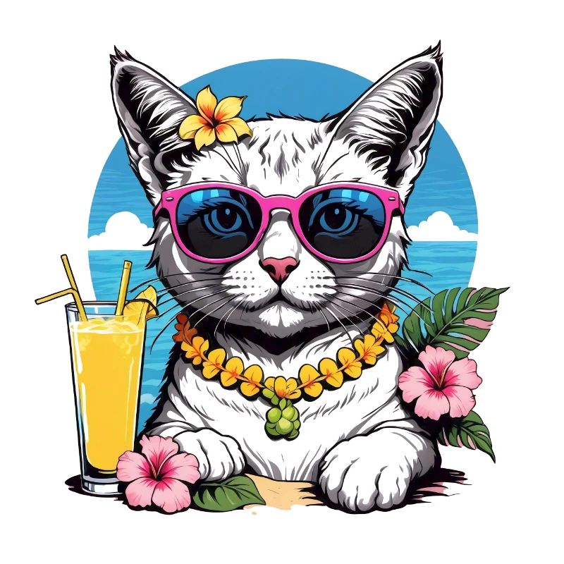 Vacances pour chat Vacances pour chat Vacances pour chat Hawaï Île Mer