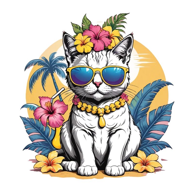 Vacances pour chat Vacances pour chat Vacances pour chat Hawaï Île Mer