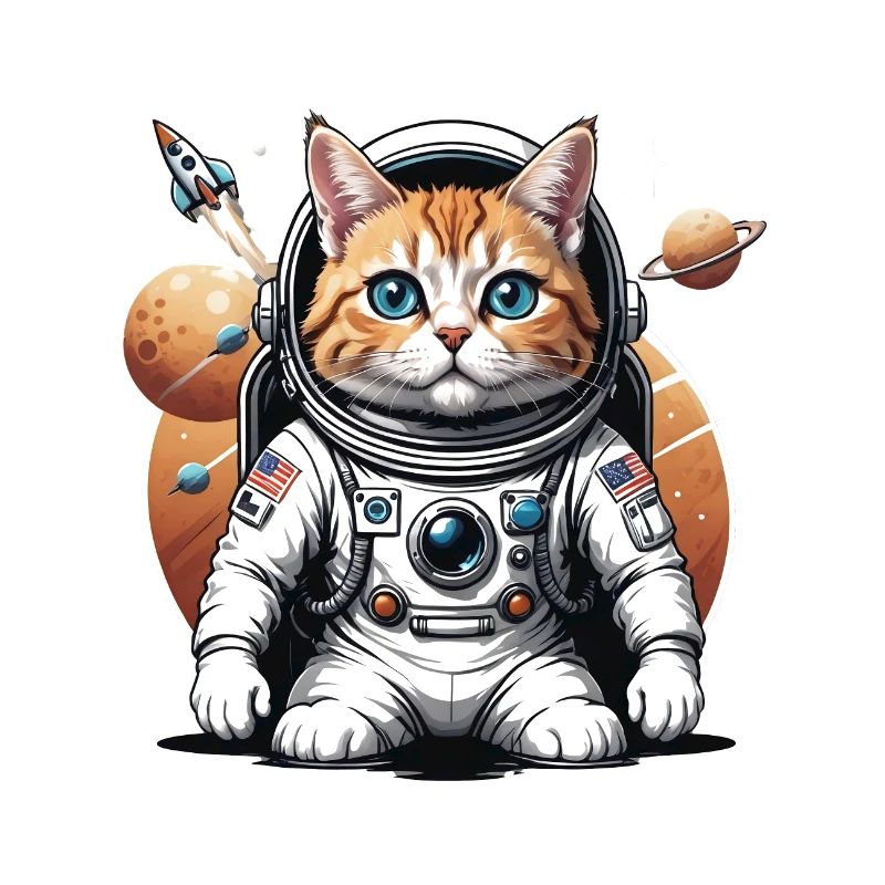 Chat astronaute Espace Chat Amour Cadeau
