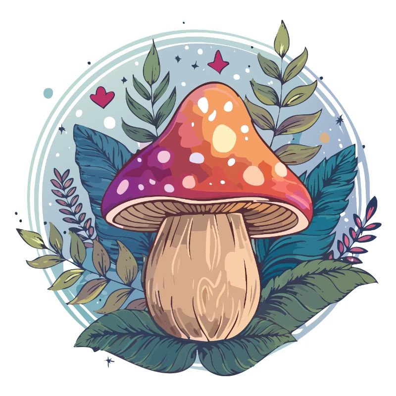 Flowers,toadstool,mushroom,forest,illustration