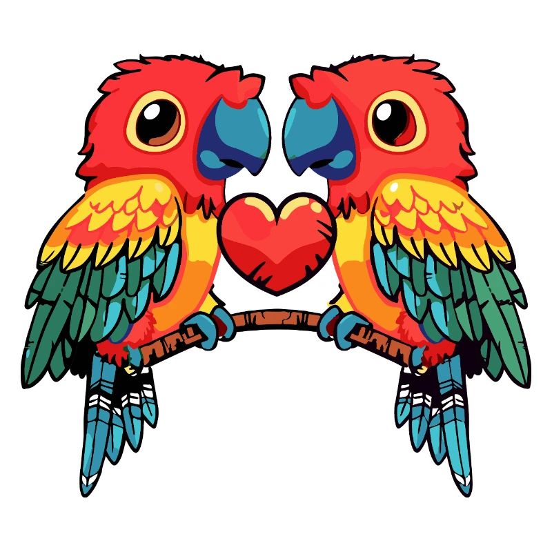 Couple de perroquets Saint-Valentin