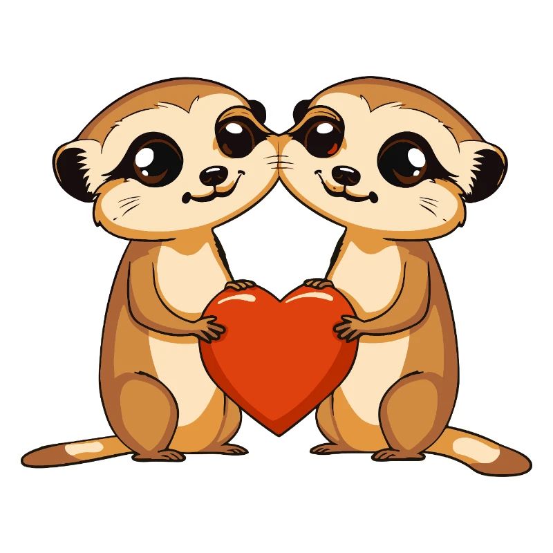 Suricate Couple Saint-Valentin